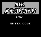 Dr. Franken title screen for GameBoy